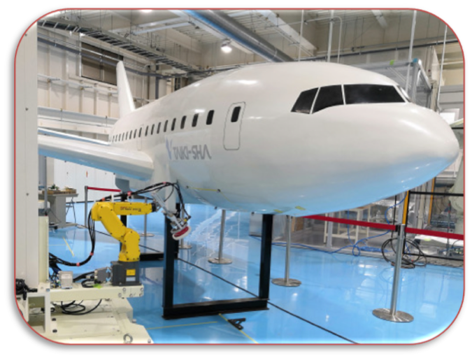 booth for sanding and painting of aerospace fuselages